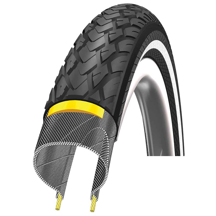 Schwalbe, Marathon, Tire, 700x32C, Wire, Clincher, Endurance, GreenGuard, 67TPI, Black