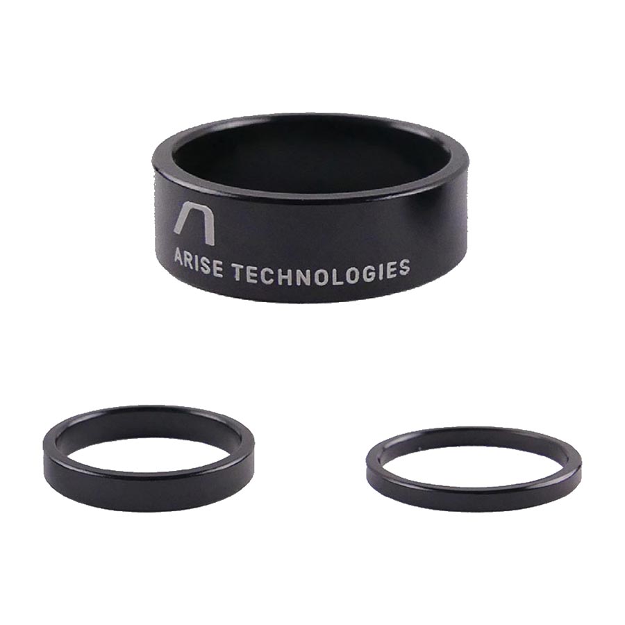 ARISE, Alloy Spacer, Headset Spacer, 1-1/8'', Alloy 6061-T6, Black