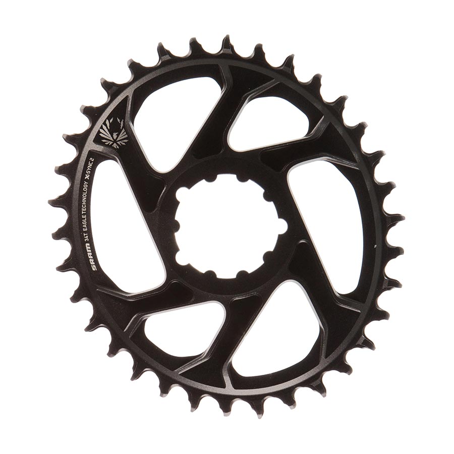 SRAM, X-Sync 2 Oval, 34T Chainring, 11/12sp, BCD: Direct Mount, Aluminum, Black, 6mm offset