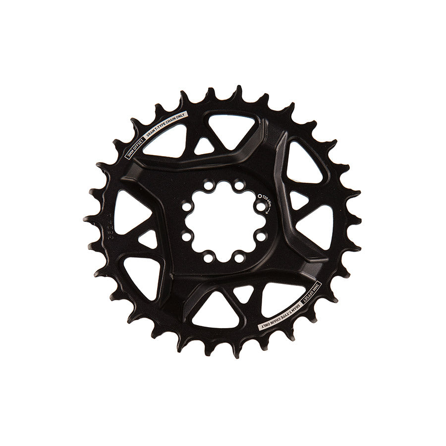 SRAM, S1000 Aluminum 8 Bolt, Chainring, Teeth: 30, Speed: 12, BCD: Direct Mount, Bolts: 8, Aluminum, Black