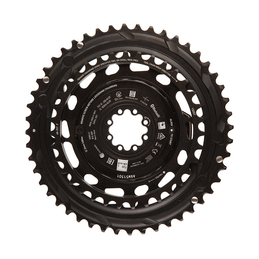 SRAM, Force E1 2x Thread Mount, Chainring, Teeth: 46/33, Speed: 12, BCD: Thread Mount, Black