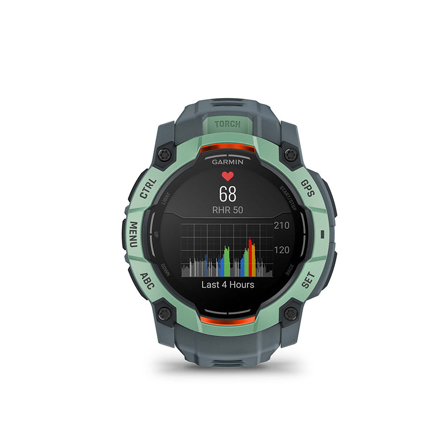 Garmin, Instinct 3 50mm AMOLED, Watch, Watch Color: Neo Tropic, Wristband: Twilight - Silicone