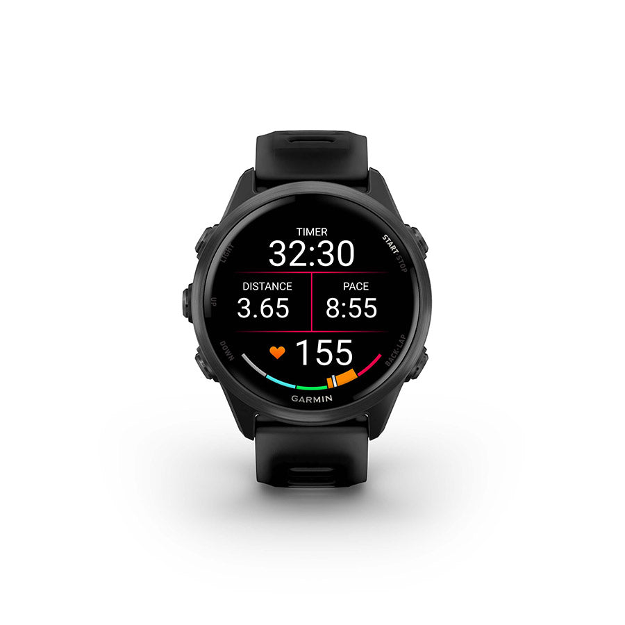Garmin, Forerunner 570 42mm, Watch, Watch Color: Slate Grey, Wristband: Translucent Black/Black - Silicone