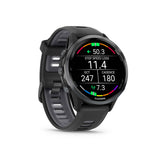 Garmin, Forerunner 970, Watch, Watch Color: Black, Wristband: Black/Translucent Whitestone- Silicone