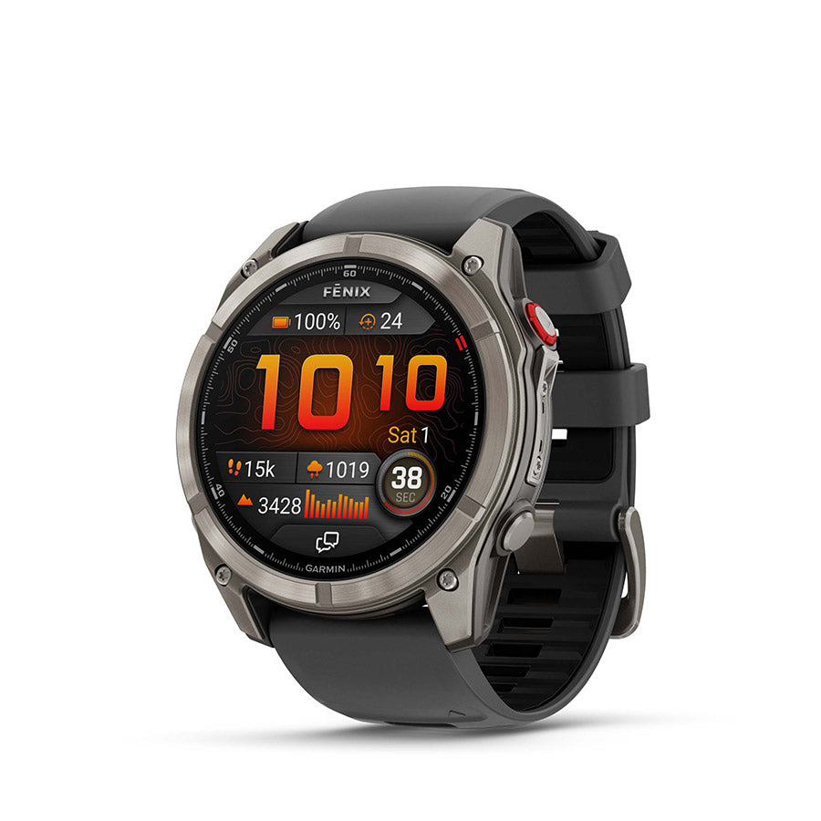 Garmin, fenix 8 Pro 51 mm- AMOLED Sap., Watch, Watch Color: Grey, Wristband: Black/ Pebble Gray - Silicone