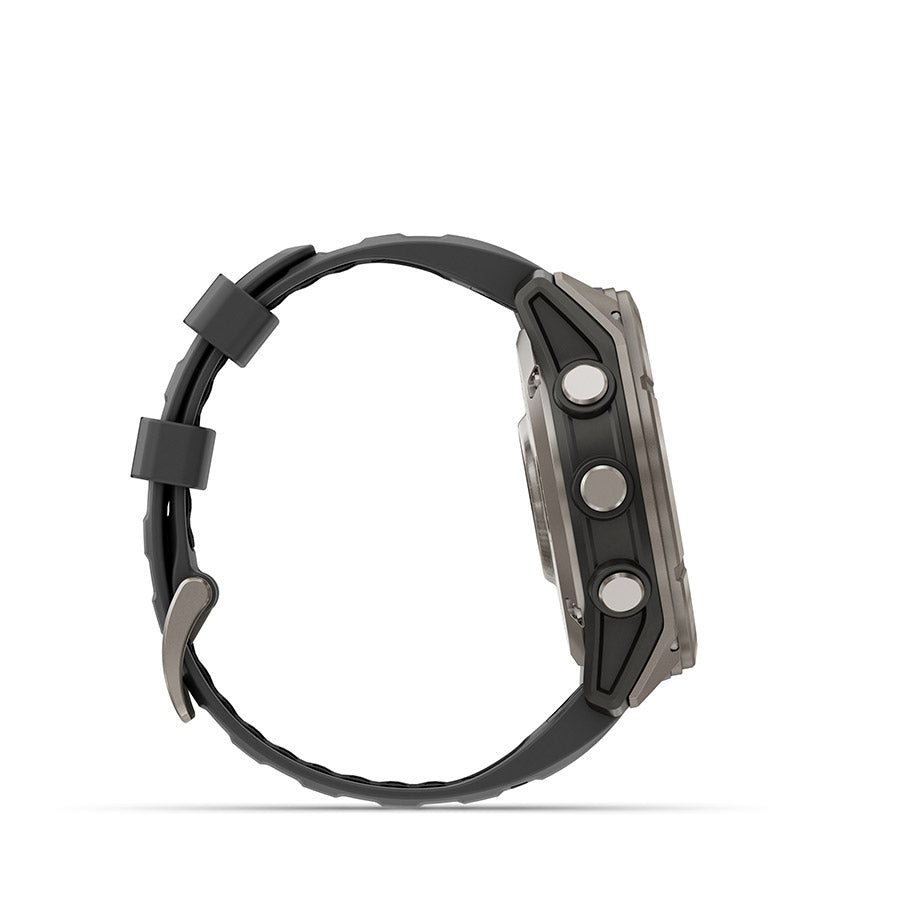 Garmin, fenix 8 Pro 51 mm- AMOLED Sap., Watch, Watch Color: Grey, Wristband: Black/ Pebble Gray - Silicone