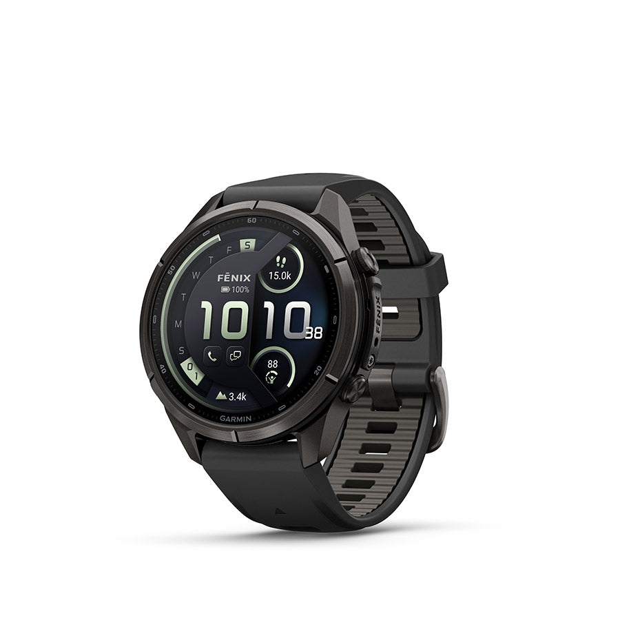 Garmin, fenix 9 Pro inReach 43mm, Watch, Watch Color: Titanium, Wristband: Shell Pink/ Autumn Orange - Silicone