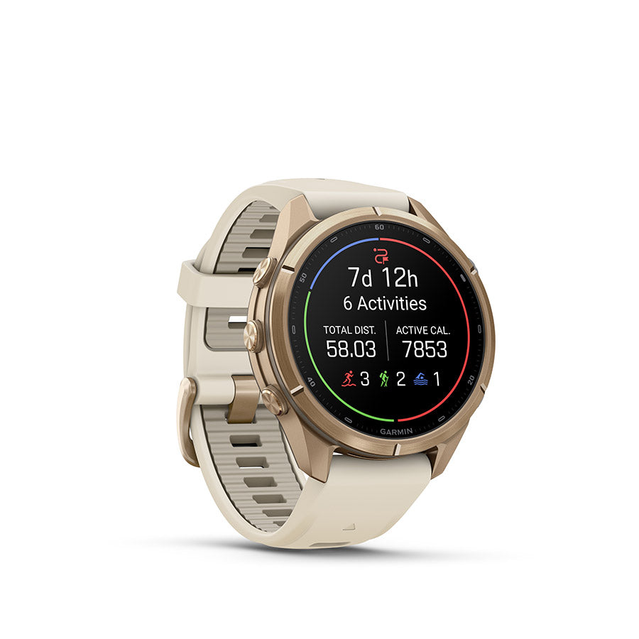 Garmin, fenix 9 Pro inReach 43mm, Watch, Watch Color: Titanium, Wristband: Shell Pink/ Autumn Orange - Silicone