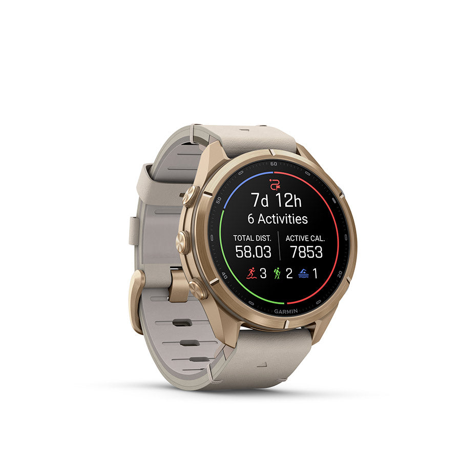 Garmin, fenix 9 Pro inReach 43mm, Watch, Watch Color: Titanium, Wristband: Shell Pink/ Autumn Orange - Silicone