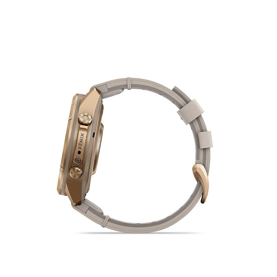 Garmin, fenix 9 Pro inReach 43mm, Watch, Watch Color: Titanium, Wristband: Shell Pink/ Autumn Orange - Silicone