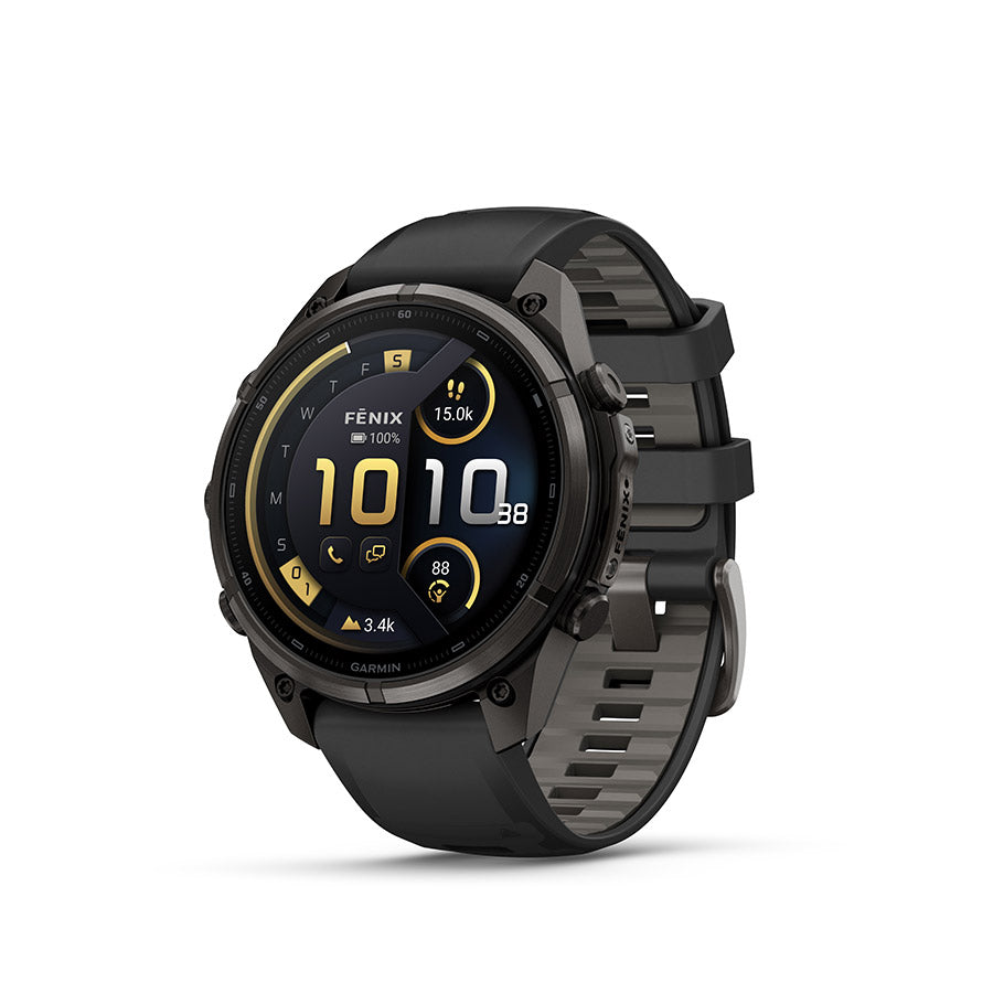 Garmin, fenix 9 Pro inReach 47mm, Watch, Watch Color: Titanium, Wristband: Autumn Orange / Spark Orange - Silicone