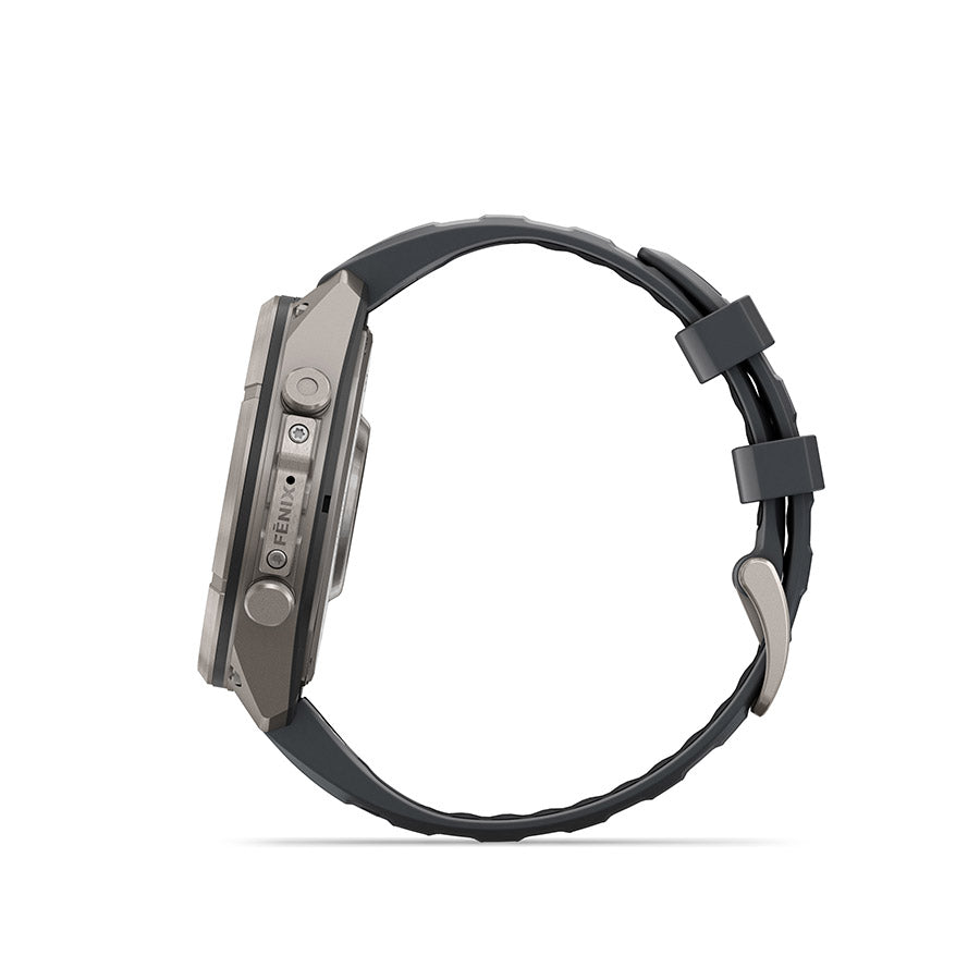 Garmin, fenix 9 Pro inReach 47mm, Watch, Watch Color: Titanium, Wristband: Autumn Orange / Spark Orange - Silicone