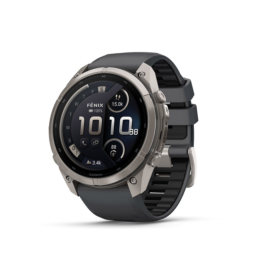 Garmin, fenix 9 Pro inReach 51mm, Watch, Watch Color: Titanium, Wristband: Autumn Orange / Spark Orange - Silicone