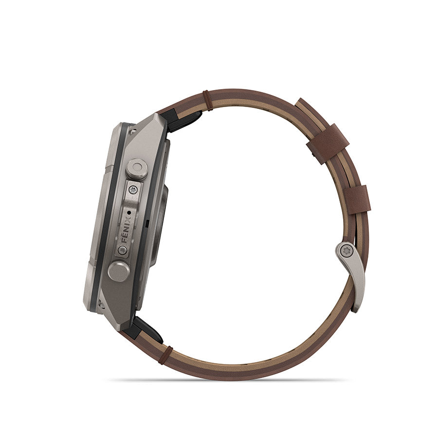 Garmin, fenix 9 Pro inReach 51mm, Watch, Watch Color: Titanium, Wristband: Autumn Orange / Spark Orange - Silicone