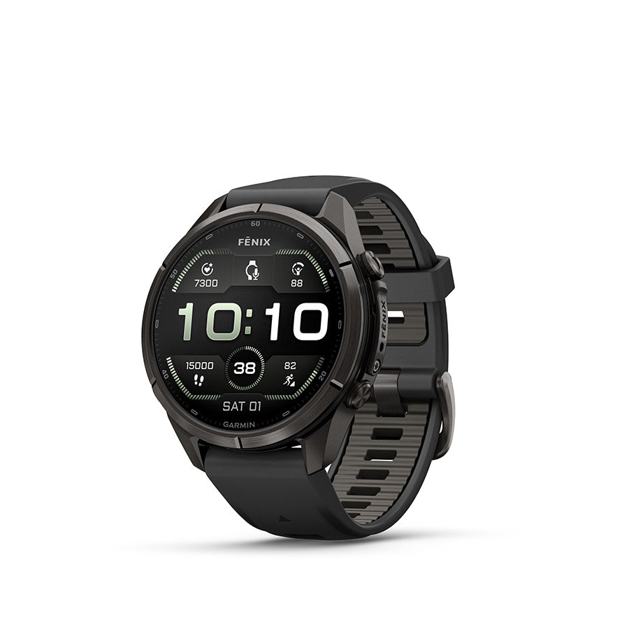 Garmin, fenix 9 Pro 43mm, Watch, Watch Color: Titanium, Wristband: Shell Pink/ Autumn Orange - Silicone