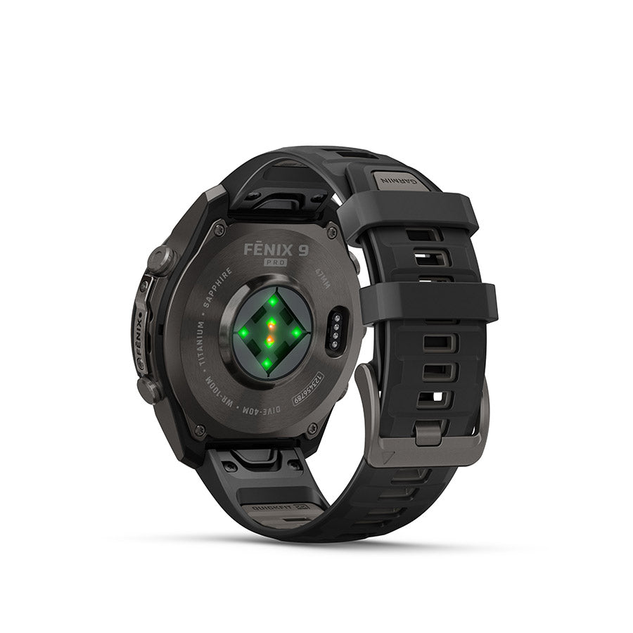 Garmin, fenix 9 Pro 47mm, Watch, Watch Color: Titanium, Wristband: Orange/ Spark Orange - Silicone