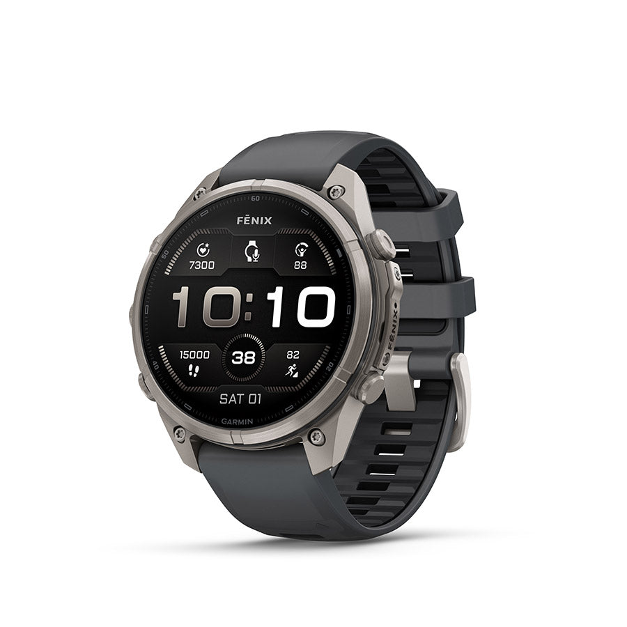 Garmin, fenix 9 Pro 47mm, Watch, Watch Color: Titanium, Wristband: Orange/ Spark Orange - Silicone