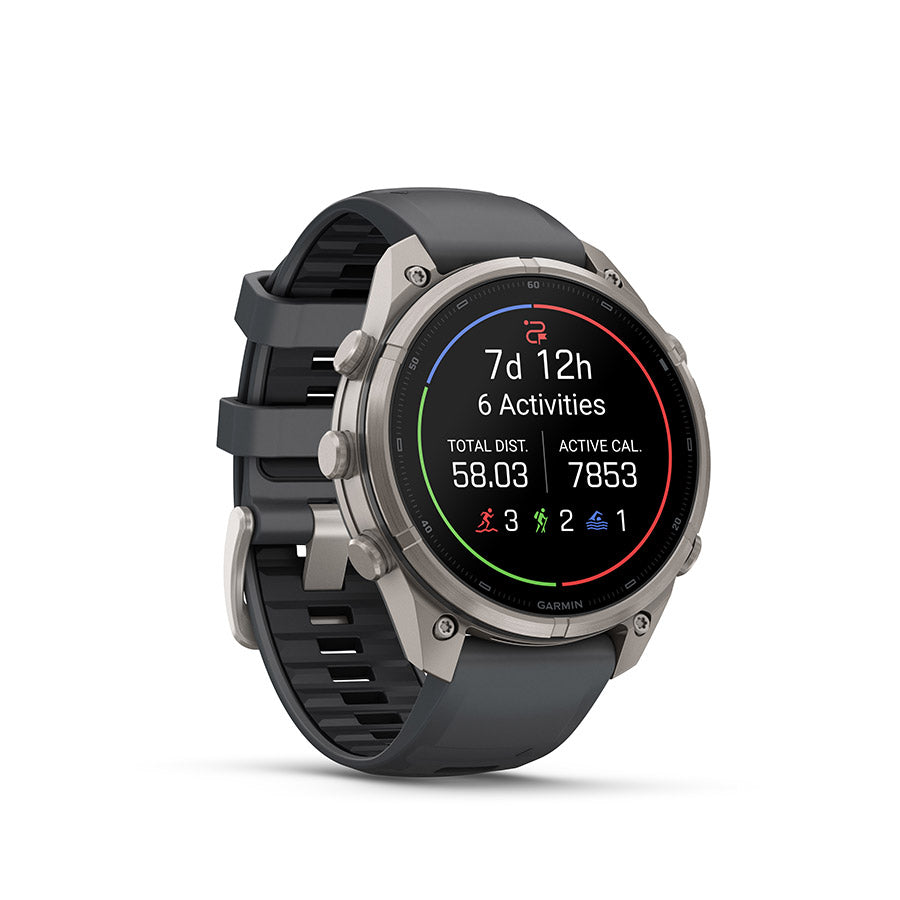 Garmin, fenix 9 Pro 47mm, Watch, Watch Color: Titanium, Wristband: Orange/ Spark Orange - Silicone
