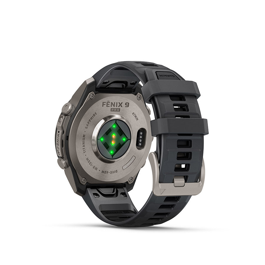 Garmin, fenix 9 Pro 47mm, Watch, Watch Color: Titanium, Wristband: Orange/ Spark Orange - Silicone