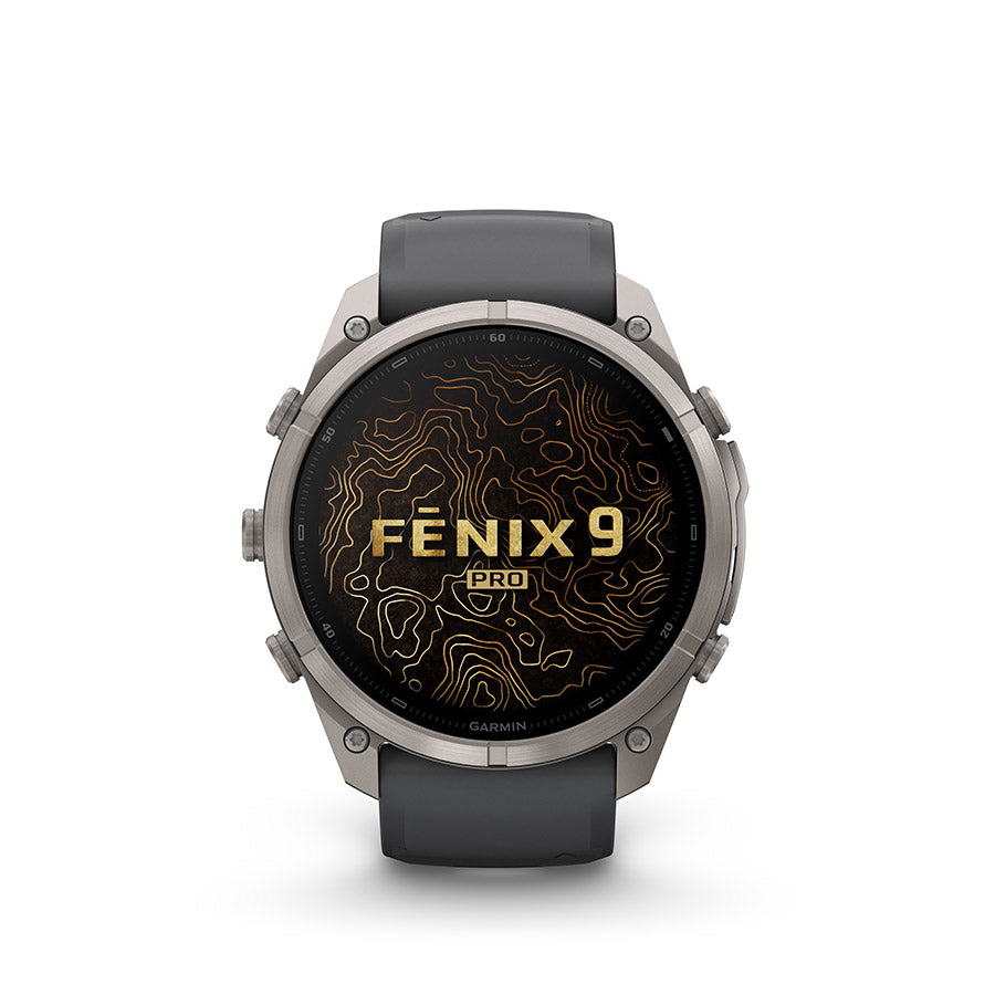 Garmin, fenix 9 Pro 51mm, Watch, Watch Color: Titanium, Wristband: Autumn Orange / Spark Orange - Silicone