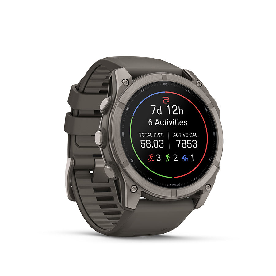 Garmin, fenix 9 51mm, Watch, Watch Color: Titanium, Wristband: Pebble Grey - Silicone