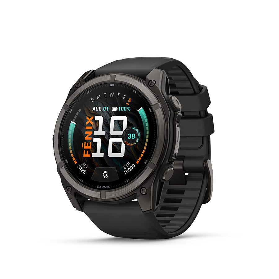 Garmin, fenix 9 51mm, Watch, Watch Color: Titanium, Wristband: Pebble Grey - Silicone