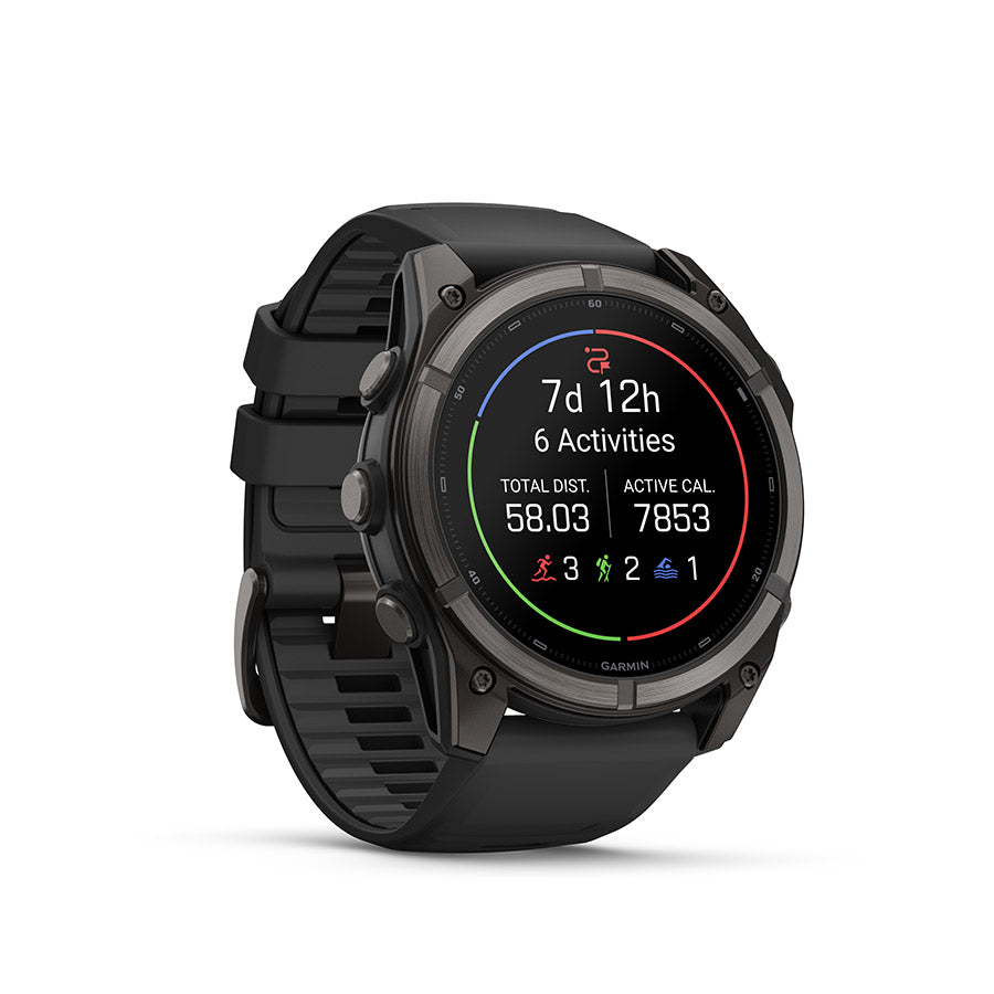 Garmin, fenix 9 51mm, Watch, Watch Color: Titanium, Wristband: Pebble Grey - Silicone