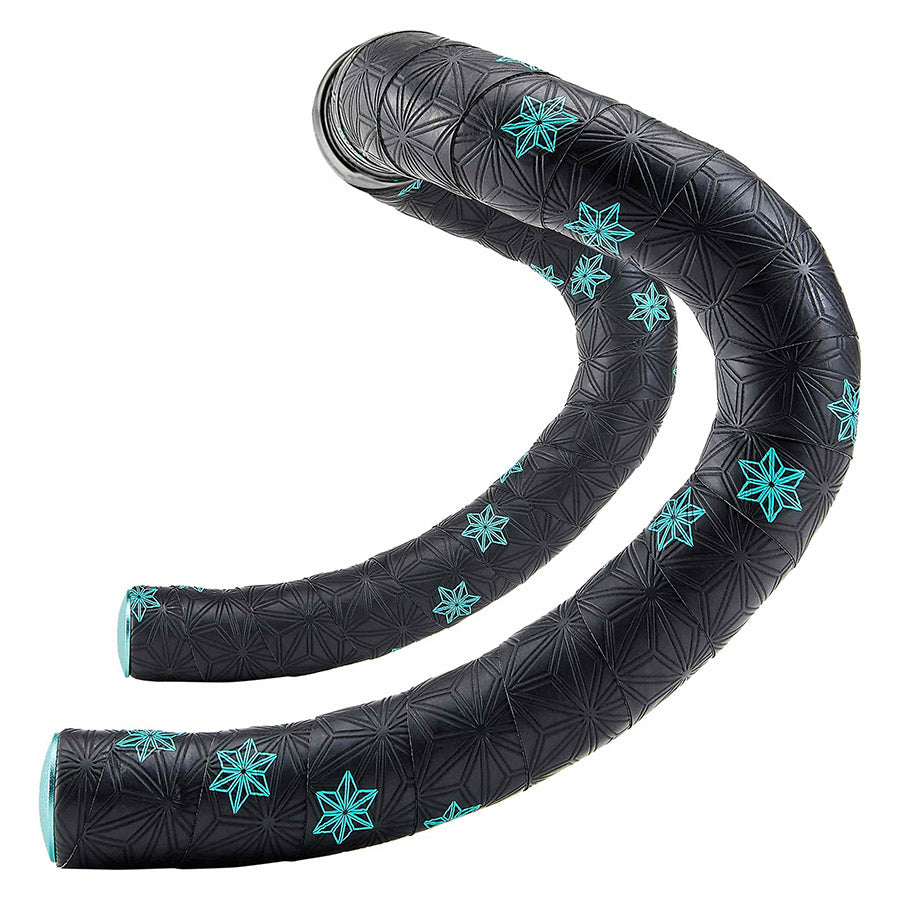 Supacaz, Super Sticky Kush Galaxy, Handlebar Tape, Celeste Print, with Celeste Star Plugs