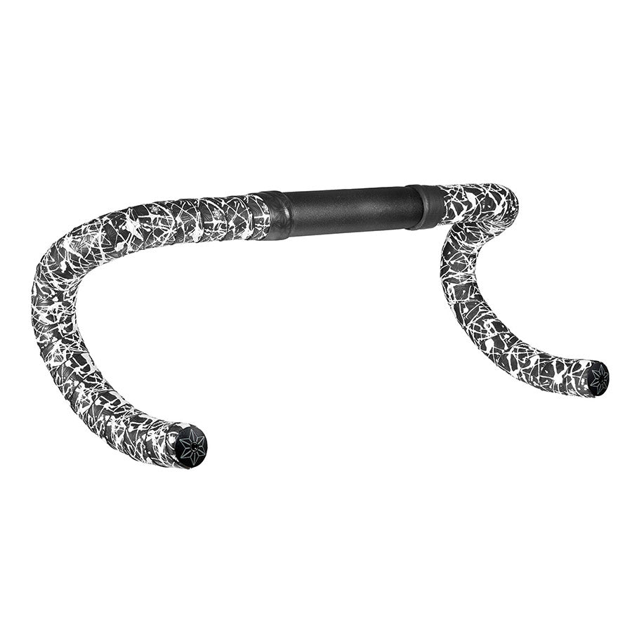 Supacaz, Super Sticky Kush Splat, Handlebar Tape, White/Black, with Black Star Plugs