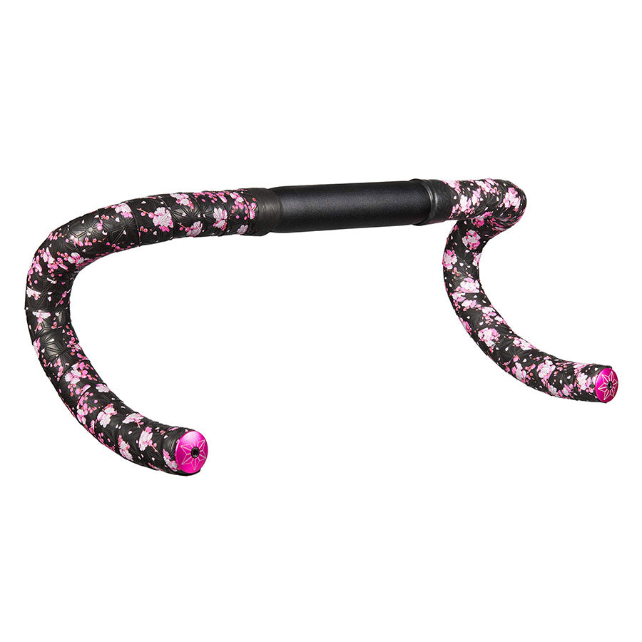 Supacaz, Super Sticky Kush Splat, Handlebar Tape, White/Black, with Black Star Plugs