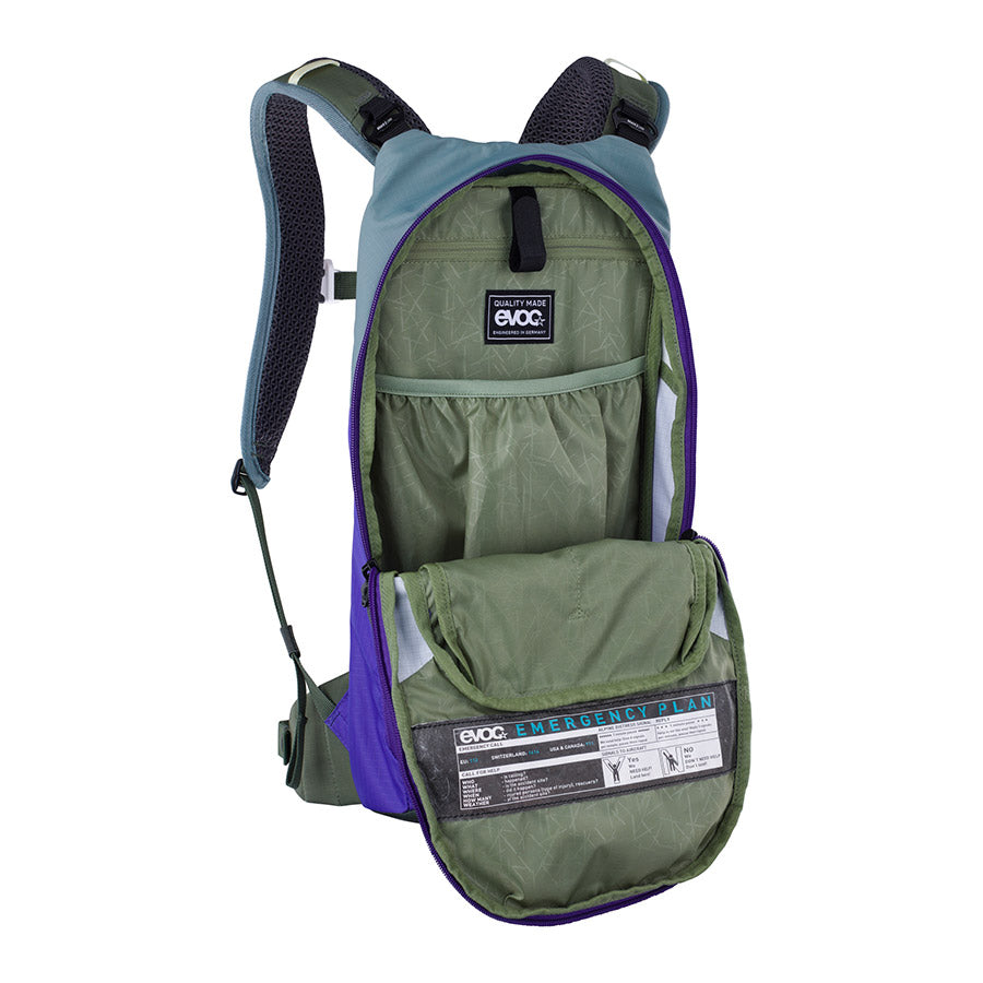 EVOC, Stage 6 + 2L Bladder, Hydration Bag, Volume: 6L, Bladder: Included (2L), Steel/Violet/Dark Olive