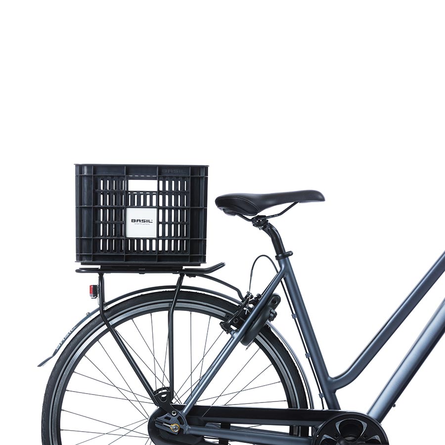 Basil, Bicycle Crate M, Basket, Black