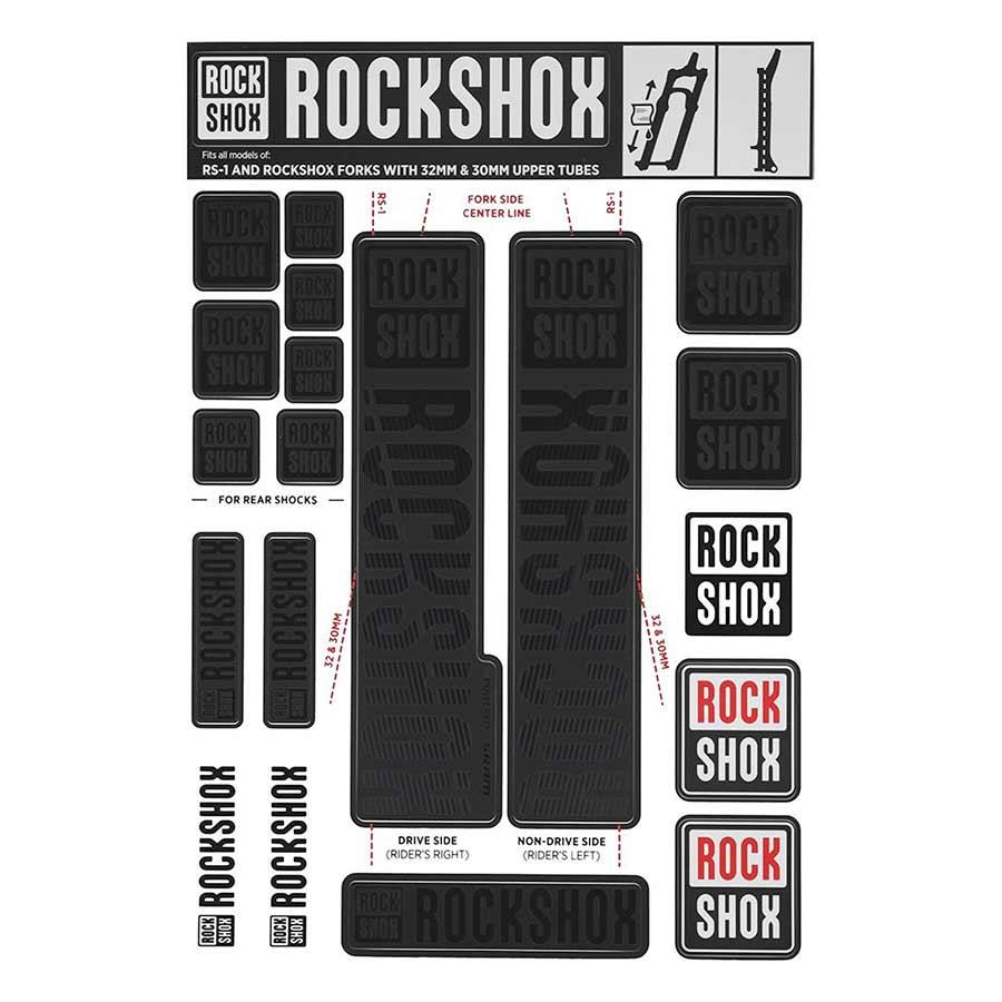 RockShox - 30/32mm Decal Kit Fork Repair Parts _ Unite - B1keparts.com