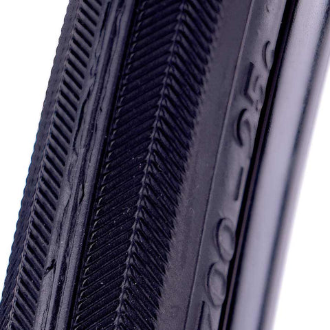 EVO, Dekko, Tire, 700x25C, Wire, Clincher, Black