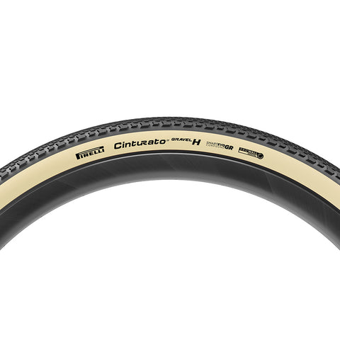 Pirelli, Cinturato Gravel H HP-Line, Gravel Tire, 700x40C, Folding, Tubeless Ready, SmartEVO GR, ProWALL Gravel, 120TPI, White