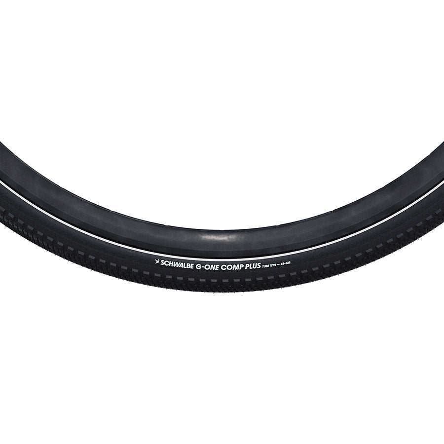 Schwalbe, G-One Comp Plus, Gravel Tire, 700x35C, Wire, Clincher, GreenCompound, PunctureGuard, Reflex, 50TPI, Black