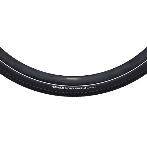 Schwalbe, G-One Comp Plus, Gravel Tire, 700x35C, Wire, Clincher, GreenCompound, PunctureGuard, Reflex, 50TPI, Black