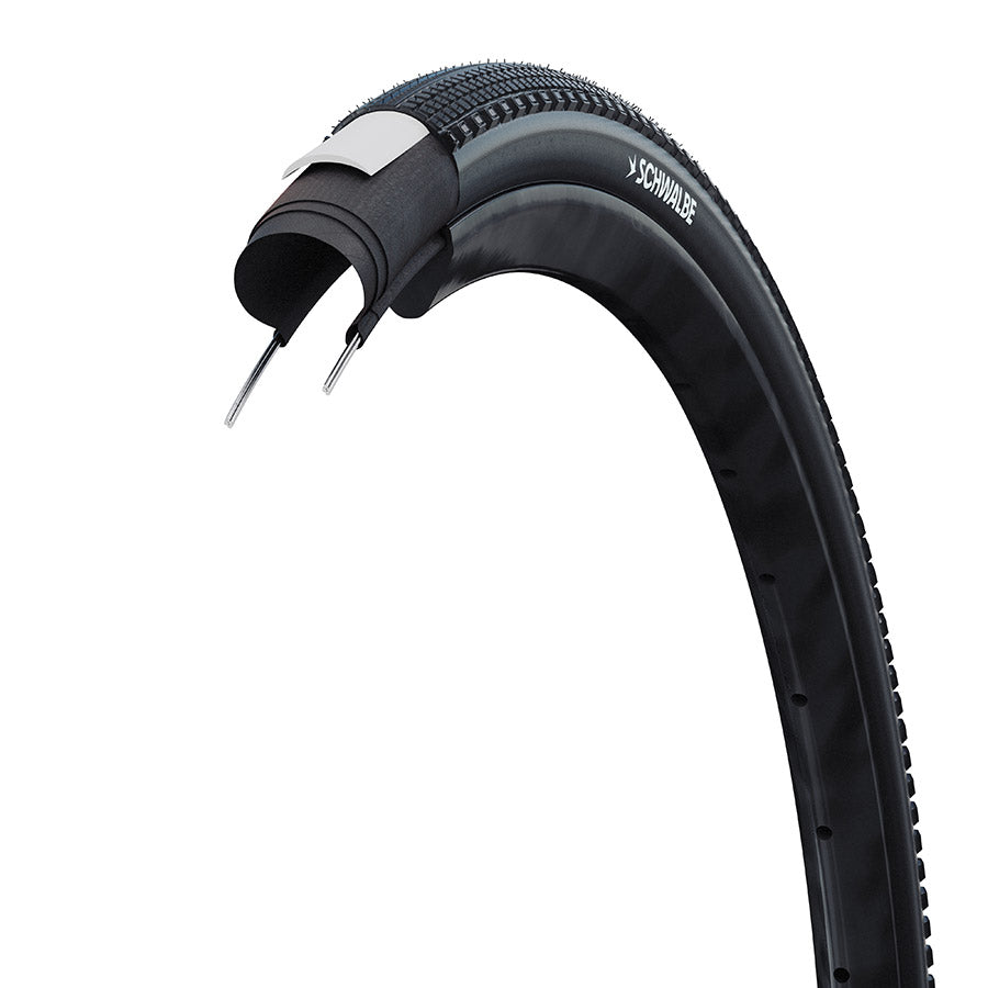Schwalbe, G-One Comp Plus, Gravel Tire, 700x35C, Wire, Clincher, GreenCompound, PunctureGuard, Reflex, 50TPI, Black