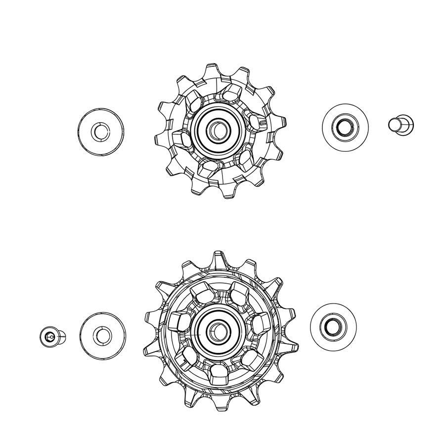 SRAM - GX Eagle AXS Pulley Kit Rear Derailleurs Pulleys _ Unite - B1keparts.com