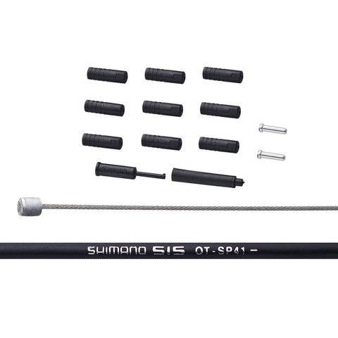 Shimano, Shifter Cable and Housing Set, Polymer Coated Stainless Steel, Cables; 1800/2100mm, Housing; 3300mm, Black, Shimano, MTB, XTR, IOTSP41SET01
