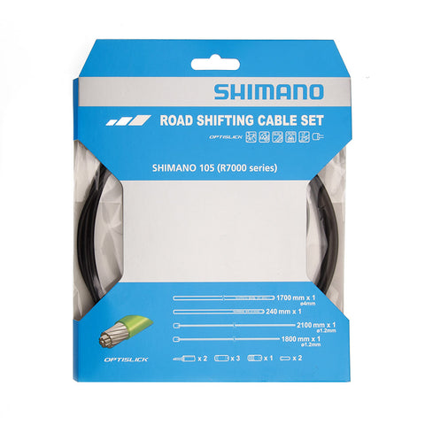 Shimano, Shifter Cable and Housing Set, Polymer Coated Stainless Steel, Cables; 1800/2100mm, Housing; 3300mm, Black, Shimano, MTB, XTR, IOTSP41SET01