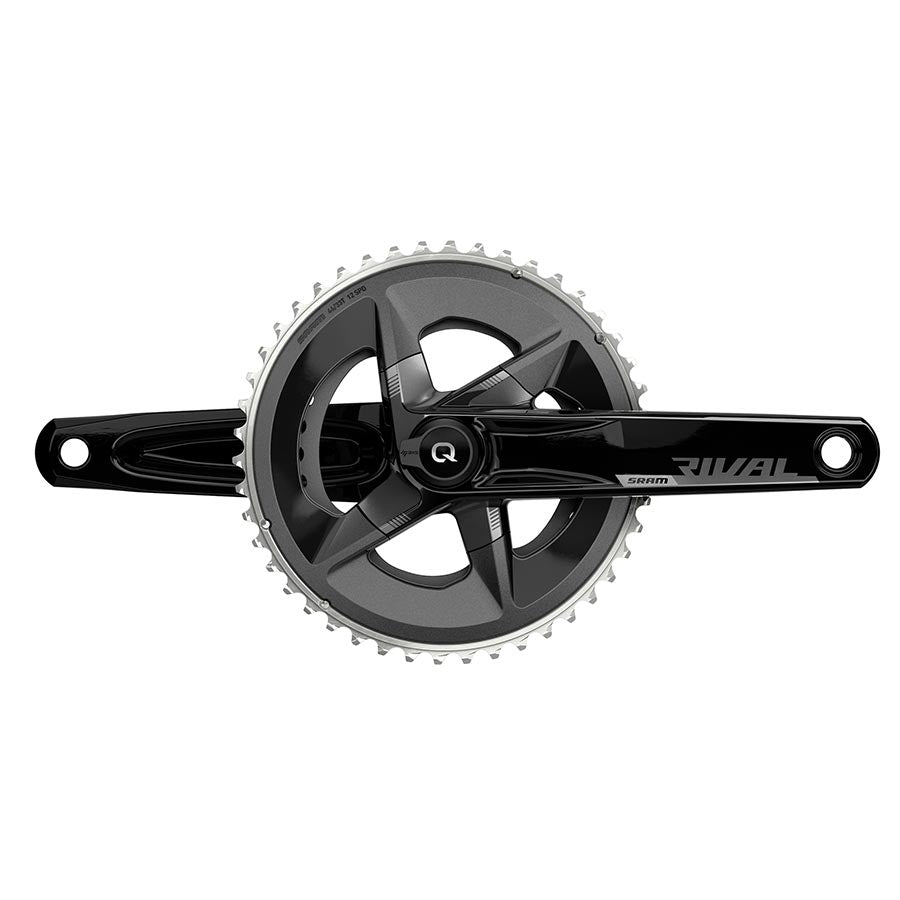 SRAM, Rival D1 Quarq 2x, Power Meter Crankset, Speed: 12, Spindle: 28.99mm, BCD: 107, 46/33, DUB, 175mm, Black, Road Disc