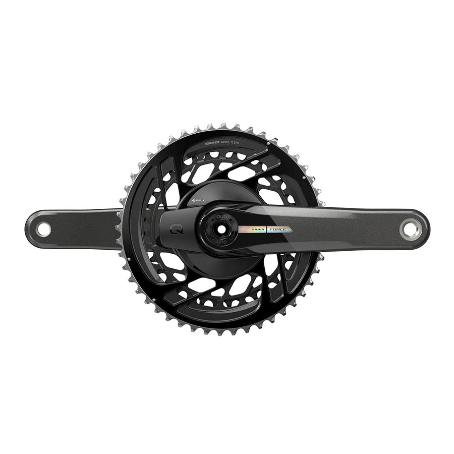 SRAM, Force D2 2x, Power Meter Crankset, Speed: 12, Spindle: 28.99mm, BCD: Direct Mount, 46/33, DUB, 175mm, Black, Road Disc