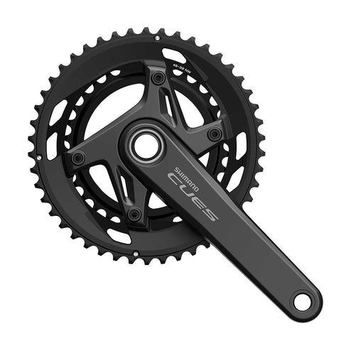Shimano, CUES FC-U6010-2, Crankset, Speed: 11, Spindle: 24mm, BCD: 110, 32/46, Hollowtech II, 170mm, Black, Boost, EFCU60102CX62X