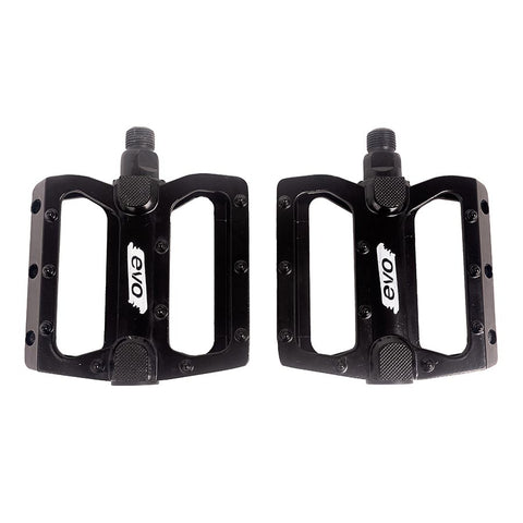 EVO, Freefall Alloy, Platform Pedals, Body: Aluminum, Spindle: Steel, 9/16'', Black