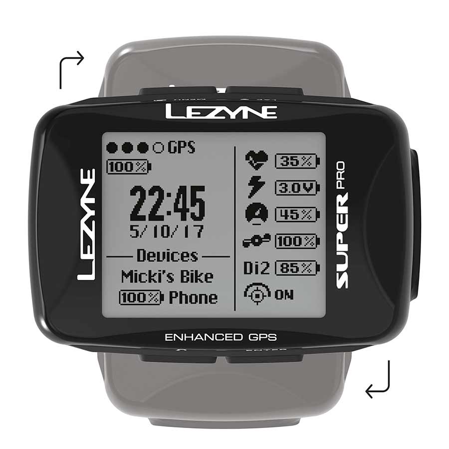 Lezyne, Super Pro GPS, Computer, Computer Only, Black