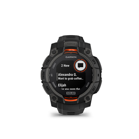 Garmin, Instinct 3 45mm Solar, Watch, Watch Color: Black, Wristband: Black - Silicone