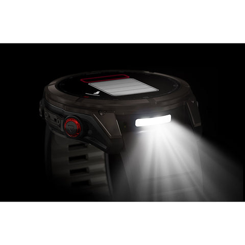 Garmin, fenix 8 Pro 51 mm- AMOLED Sap., Watch, Watch Color: Grey, Wristband: Black/ Pebble Gray - Silicone