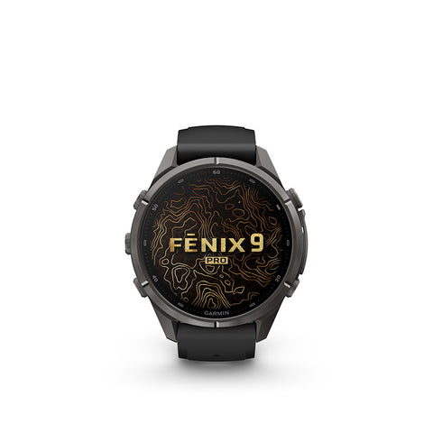 Garmin, fenix 9 Pro inReach 43mm, Watch, Watch Color: Titanium, Wristband: Shell Pink/ Autumn Orange - Silicone