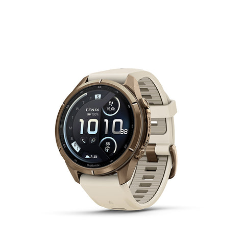 Garmin, fenix 9 Pro inReach 43mm, Watch, Watch Color: Titanium, Wristband: Shell Pink/ Autumn Orange - Silicone
